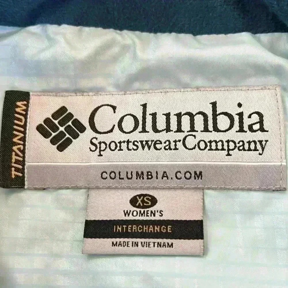 COLUMBIA Titanium Omni-Shield Blue Green Women’s Puffer Winter Jacket Size XS - Picture 7 of 11